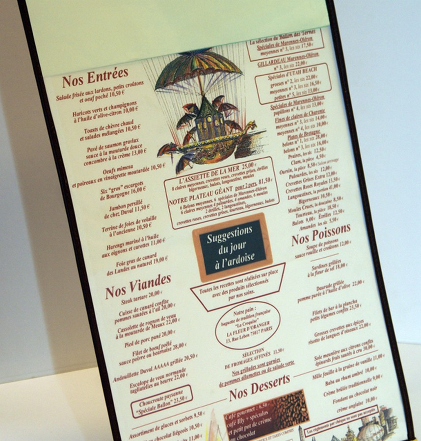 Porte-menu cousu